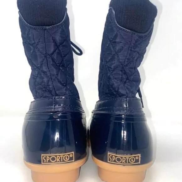 Sporto Destiny Women's Duck Winter Waterproof Boot Navy Size 7 - Picture 8 of 9